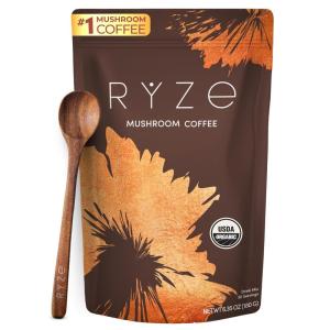 imageRYZE SUPERFOODS Mushroom Coffee USDA Organic with 6 Adaptogenic Mushrooms and MCT Oil USA Grown Instant Coffee for Better Energy Focus Digestion Immunity with Lions Mane ampamp Turkey Tail 30 servings635 Pack of 1
