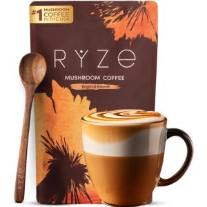 imageRYZE SUPERFOODS RYZE n Shine Bundle USDA Organic Mushroom Medium Roast Coffee  Probiotic Coffee Creamer with 6 Adaptogenic Mushrooms for Better Energy Focus Digestion Immunity 30  30 ServingsMedium Roast
