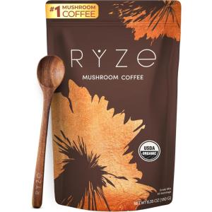 imageRYZE SUPERFOODS RYZE n Shine Bundle USDA Organic Mushroom Medium Roast Coffee  Probiotic Coffee Creamer with 6 Adaptogenic Mushrooms for Better Energy Focus Digestion Immunity 30  30 ServingsMild Roast